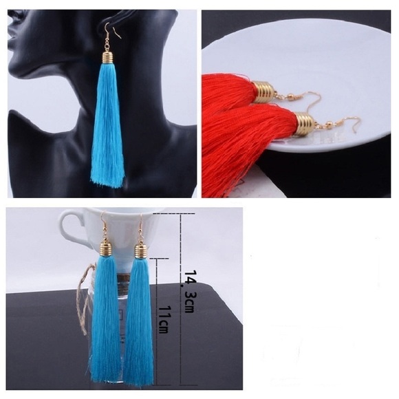 3/$22 Long Tassel Earrings. Red. Bundle - Picture 4 of 8